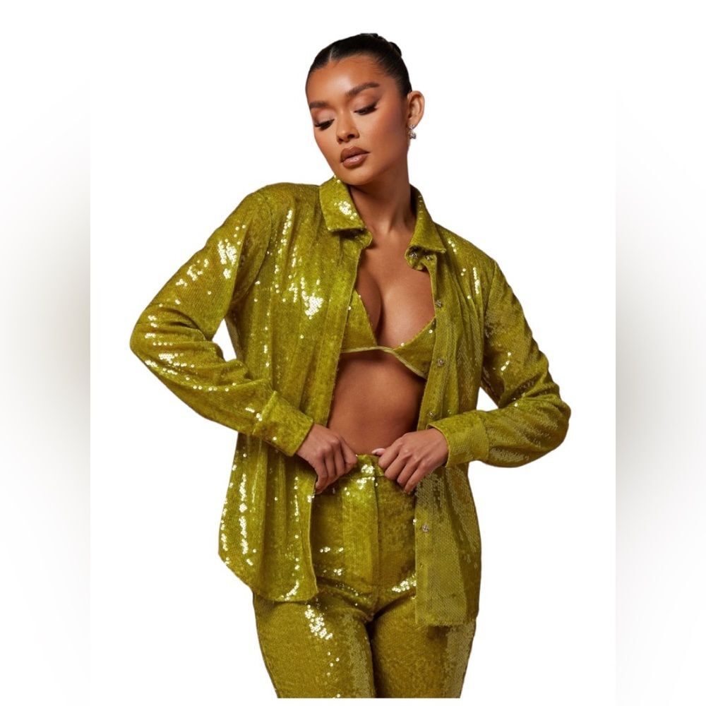 Chartrusse Marble Sequin 3 Piece Set